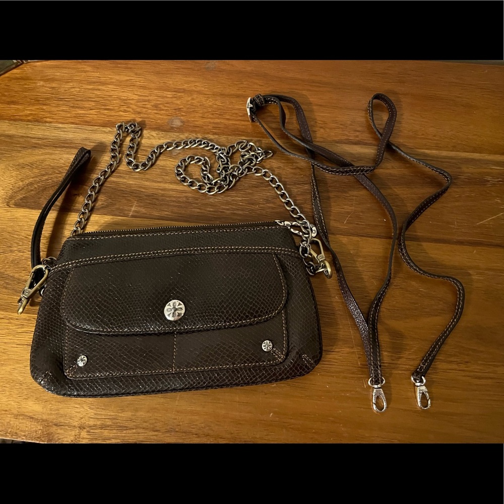 Brighton Brown Leather Crossbody or Handbag with Two Straps